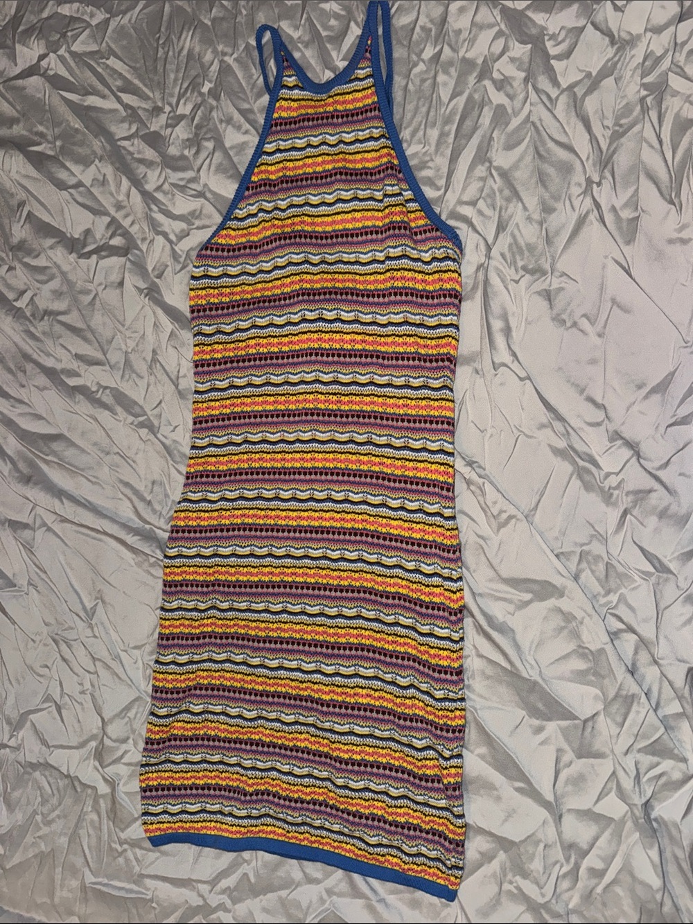 Forever 21 Multicolor Striped Knit Swim Coverup — Blue Trim